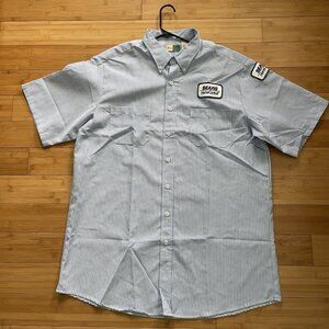 Sears Home Central Wear Guard Mens Short Sleeve Button Down Shirt 2XL Long